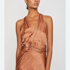Bailey 44 Elegant Copper Halter Dress